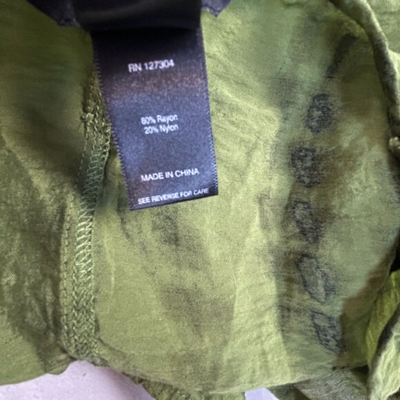 Ali Miles Womens Green Tie-Dye 3/4 Sleeve Blouse Top Large Button Back Detail - Picture 8 of 8